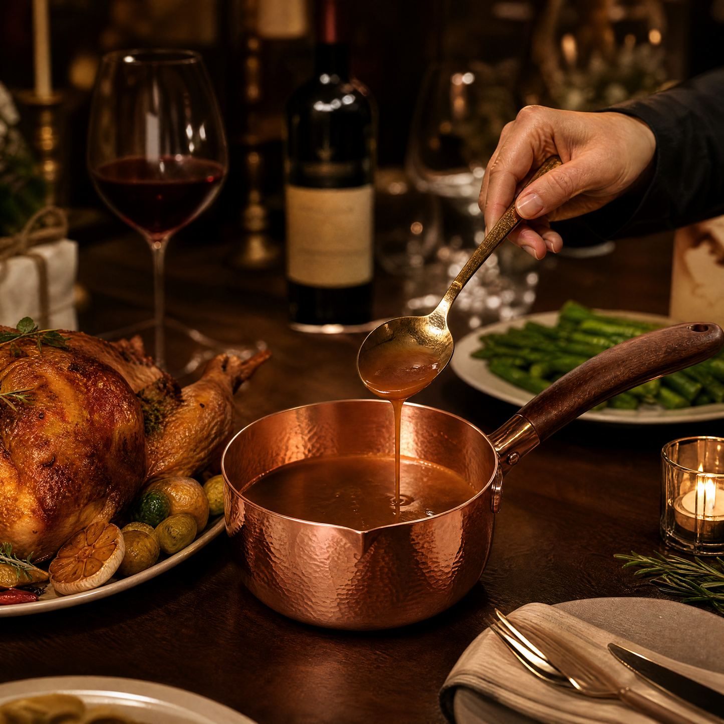 Vaelthorne™ Hand-Forged Copper Saucepan