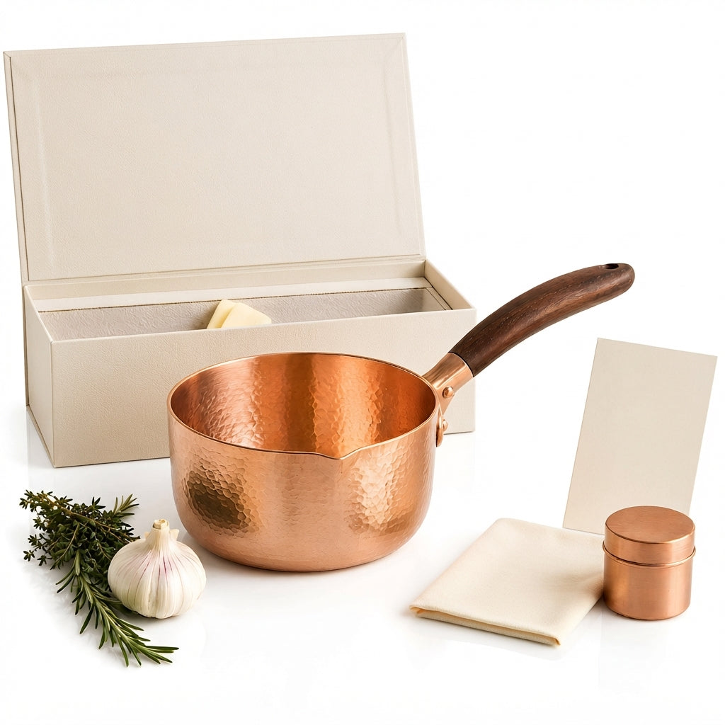 Cresagezen Hand-Forged Copper Saucepan