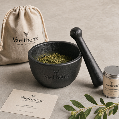 Vaelthorne™ Cast Iron Mortar &amp; Pestle Set