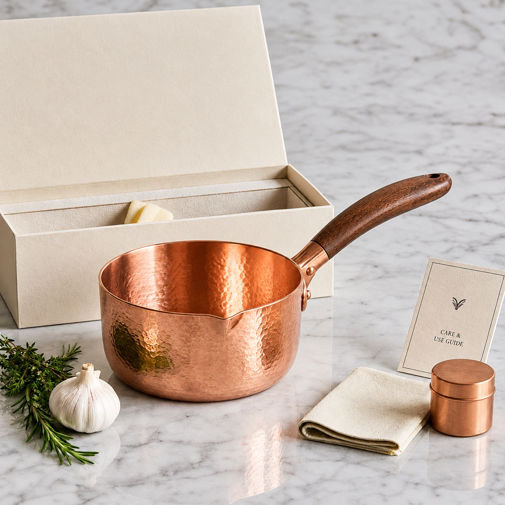 Cresagezen Hand-Forged Copper Saucepan