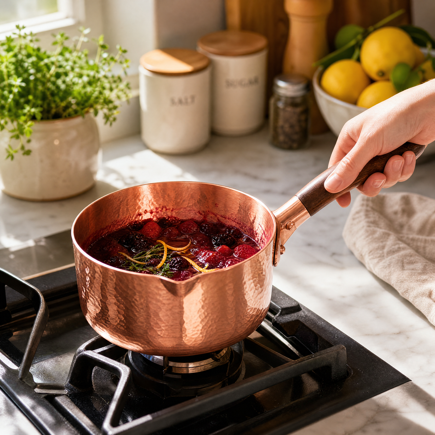 Vaelthorne™ Hand-Forged Copper Saucepan