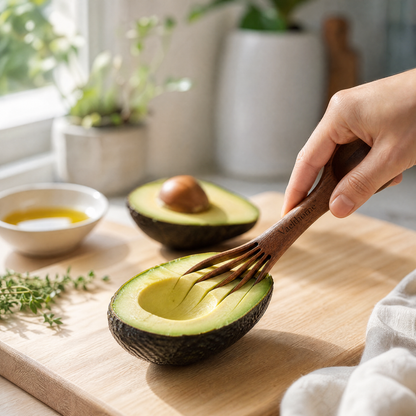 Vaelthorne™ Artisan Wood Avocado Slicer &amp; Scoop