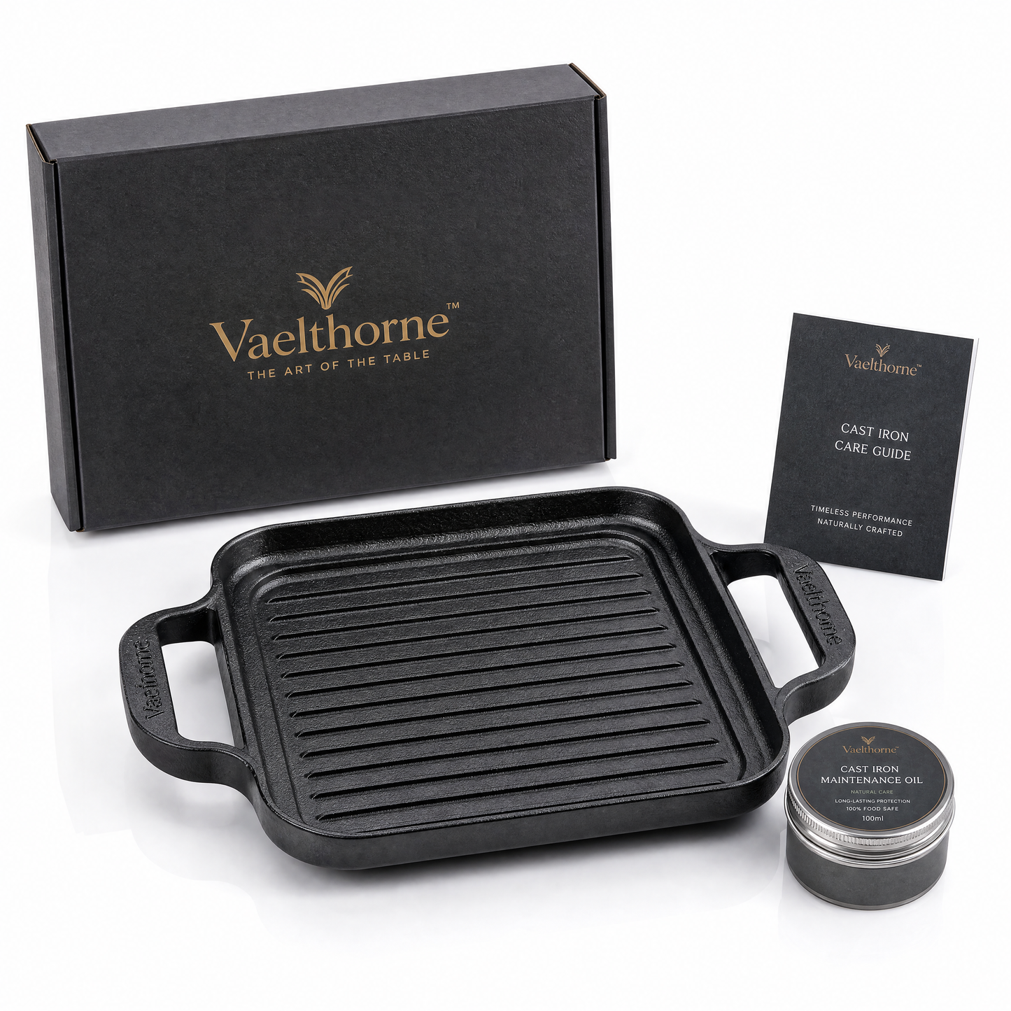 Vaelthorne™ Cast Iron Grill Pan with Dual Handles