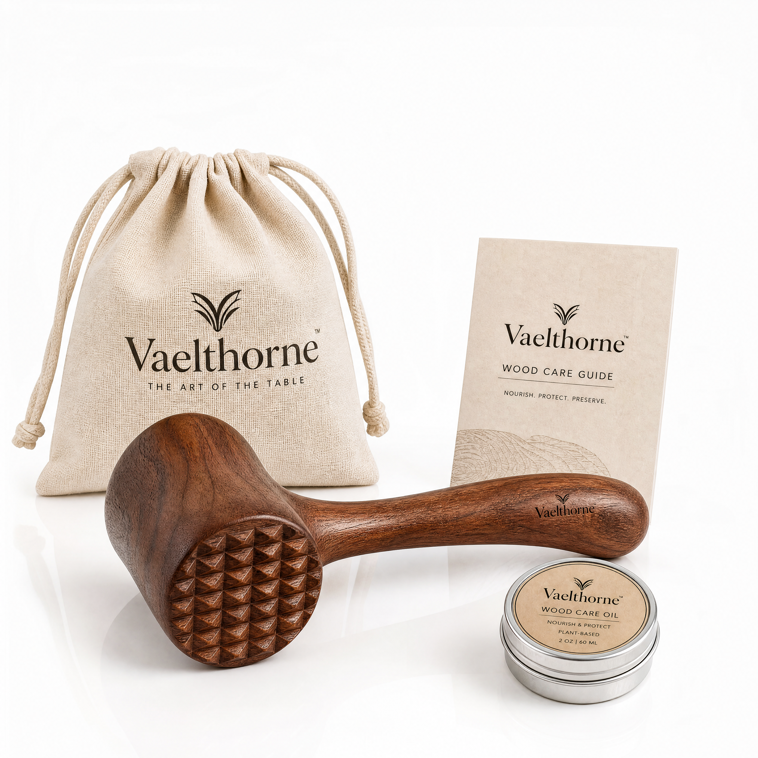 Vaelthorne™ Artisan Wood Meat Tenderizer