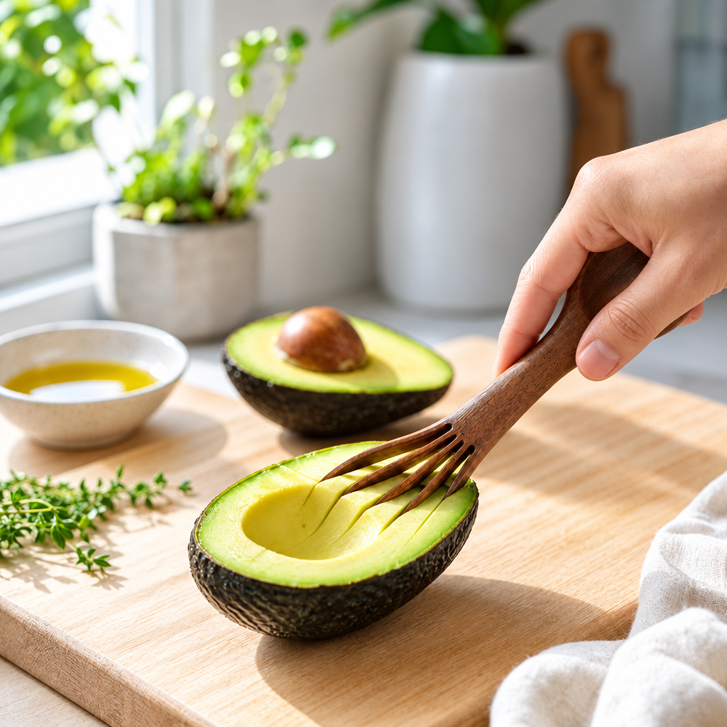 Cresagezen Artisan Wood Avocado Slicer &amp; Scoop
