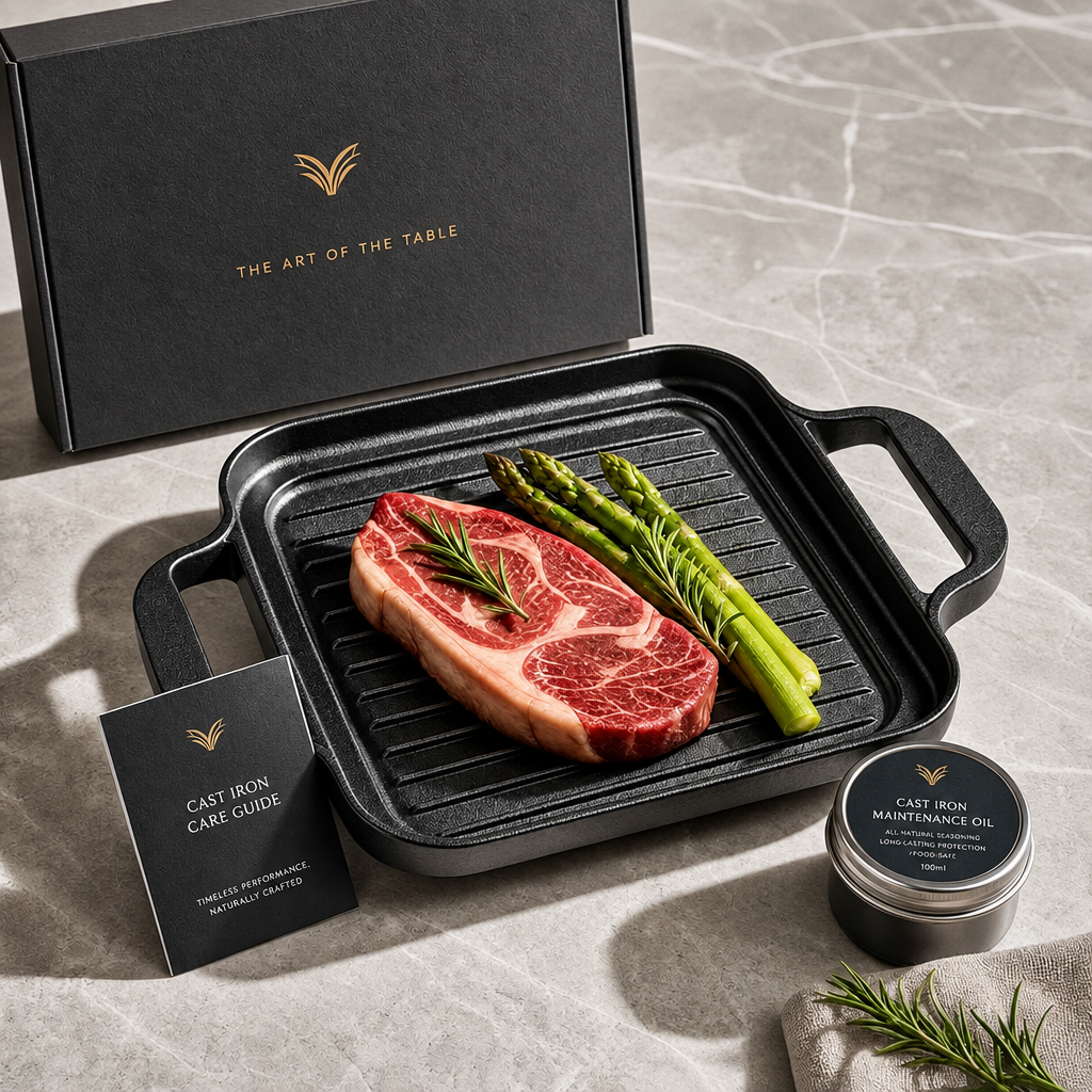 Cresagezen Cast Iron Grill Pan with Dual Handles