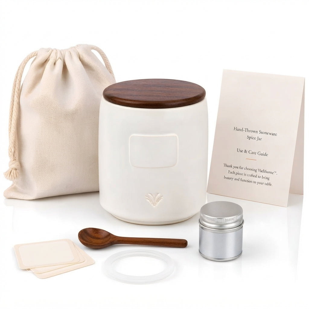 Cresagezen Hand-Thrown Stoneware Spice Jar