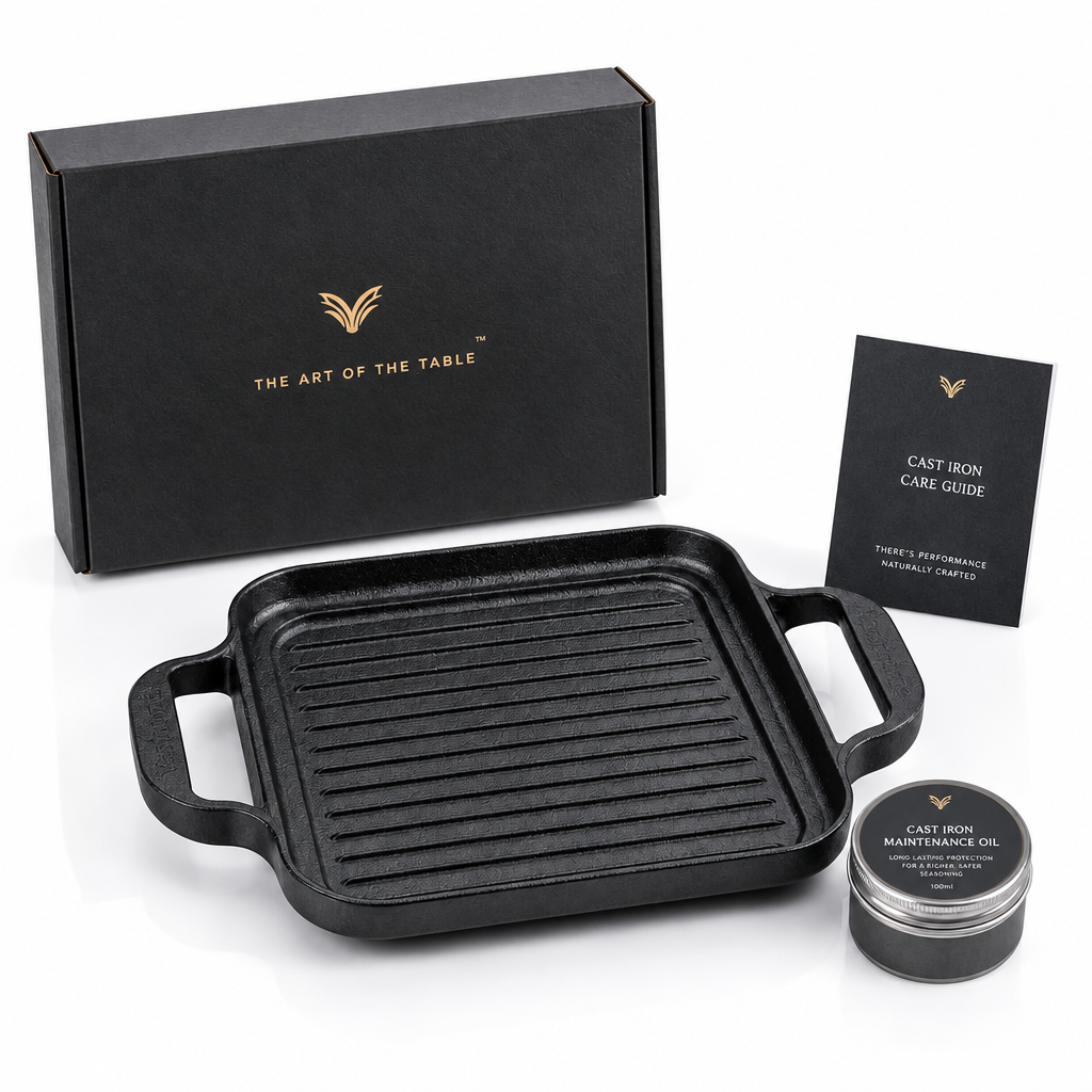 Cresagezen Cast Iron Grill Pan with Dual Handles