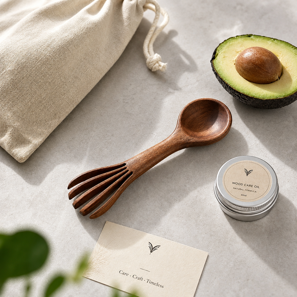 Cresagezen Artisan Wood Avocado Slicer &amp; Scoop
