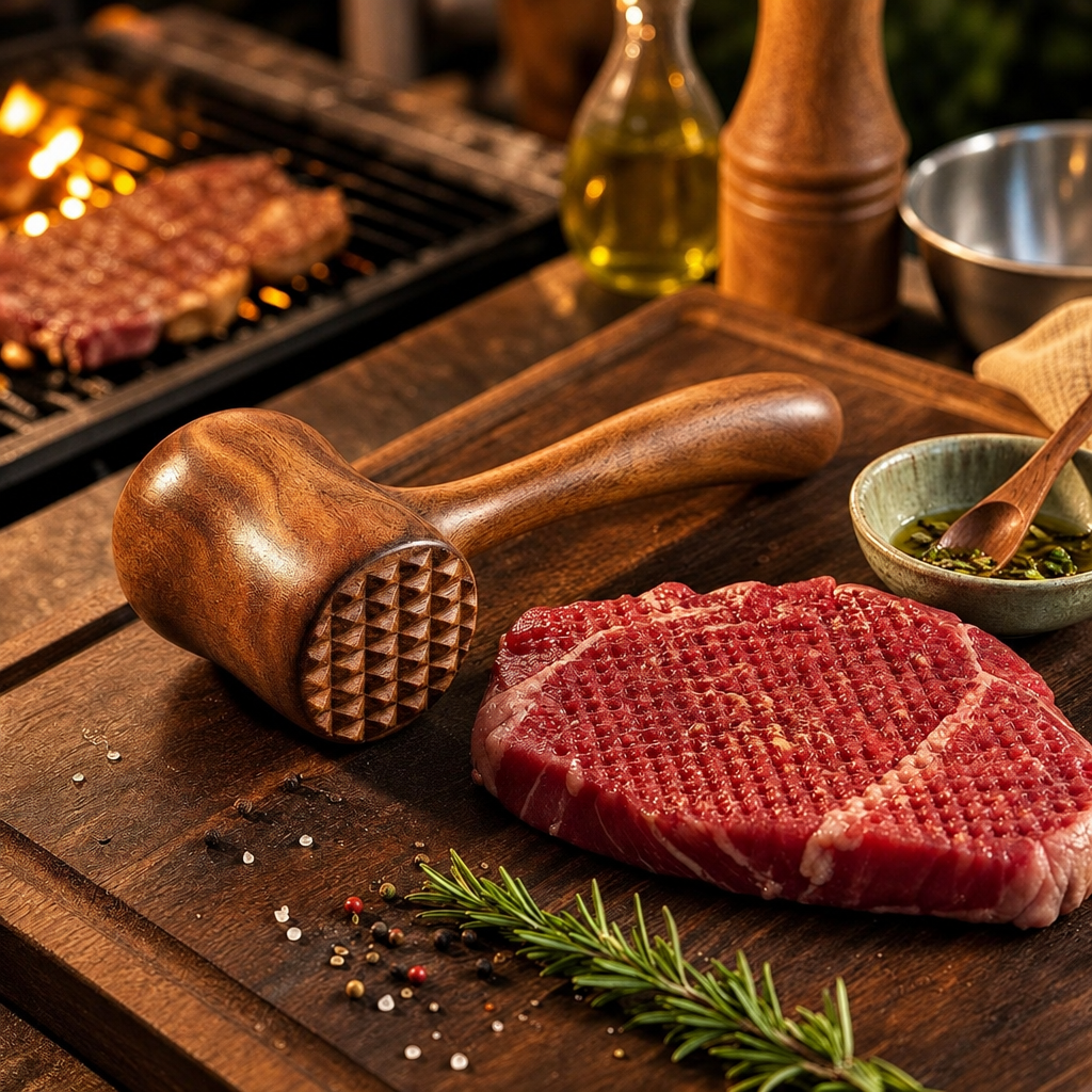 Cresagezen Artisan Wood Meat Tenderizer