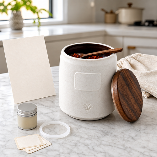 Cresagezen Hand-Thrown Stoneware Spice Jar